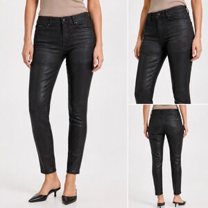 Insane Gene Women’s Black Coated Skinny Jeans‎ Size 9/28 Faux Leather Look Pants